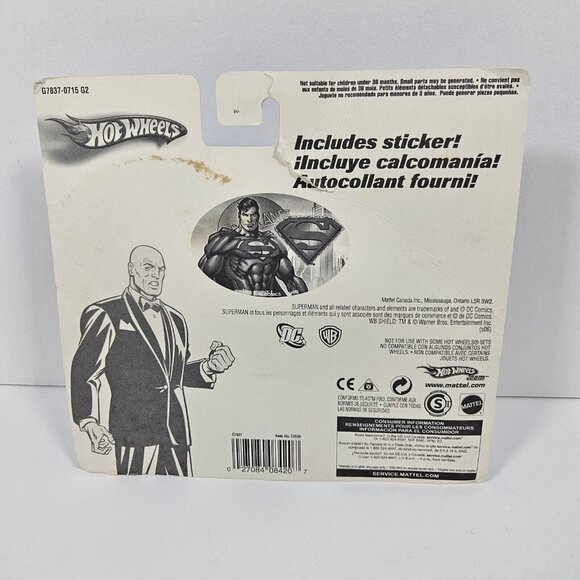 Hot Wheels Superman Vs Lex Luthor Die Cast Cars Set & Sticker DC Comics - Picture 8 of 10